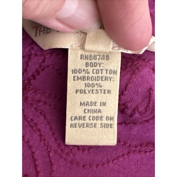 The Territory Ahead Women's M Open Jersey Knit Cardigan Fuchsia Embroidered - Picture 10 of 13